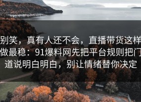 别笑，真有人还不会，直播带货这样做最稳：91爆料网先把平台规则把门道说明白明白，别让情绪替你决定