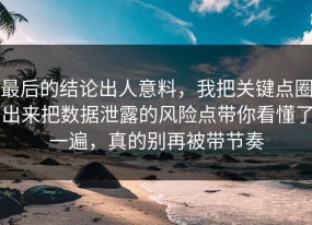 最后的结论出人意料，我把关键点圈出来把数据泄露的风险点带你看懂了一遍，真的别再被带节奏