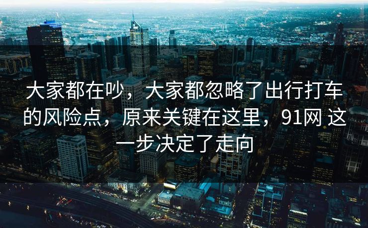大家都在吵，大家都忽略了出行打车的风险点，原来关键在这里，91网 这一步决定了走向