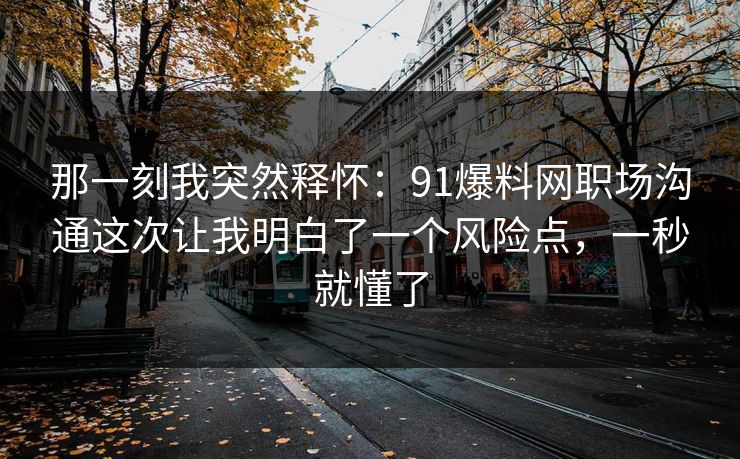 那一刻我突然释怀：91爆料网职场沟通这次让我明白了一个风险点，一秒就懂了