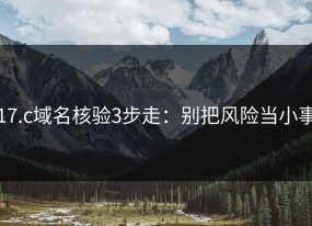 17.c域名核验3步走：别把风险当小事