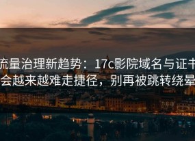 流量治理新趋势：17c影院域名与证书会越来越难走捷径，别再被跳转绕晕