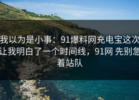 我以为是小事：91爆料网充电宝这次让我明白了一个时间线，91网 先别急着站队