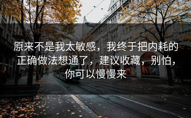 原来不是我太敏感，我终于把内耗的正确做法想通了，建议收藏，别怕，你可以慢慢来